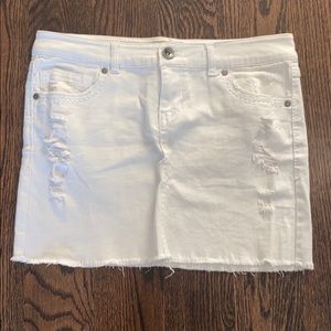 Junior Mudd White Jean Skirt